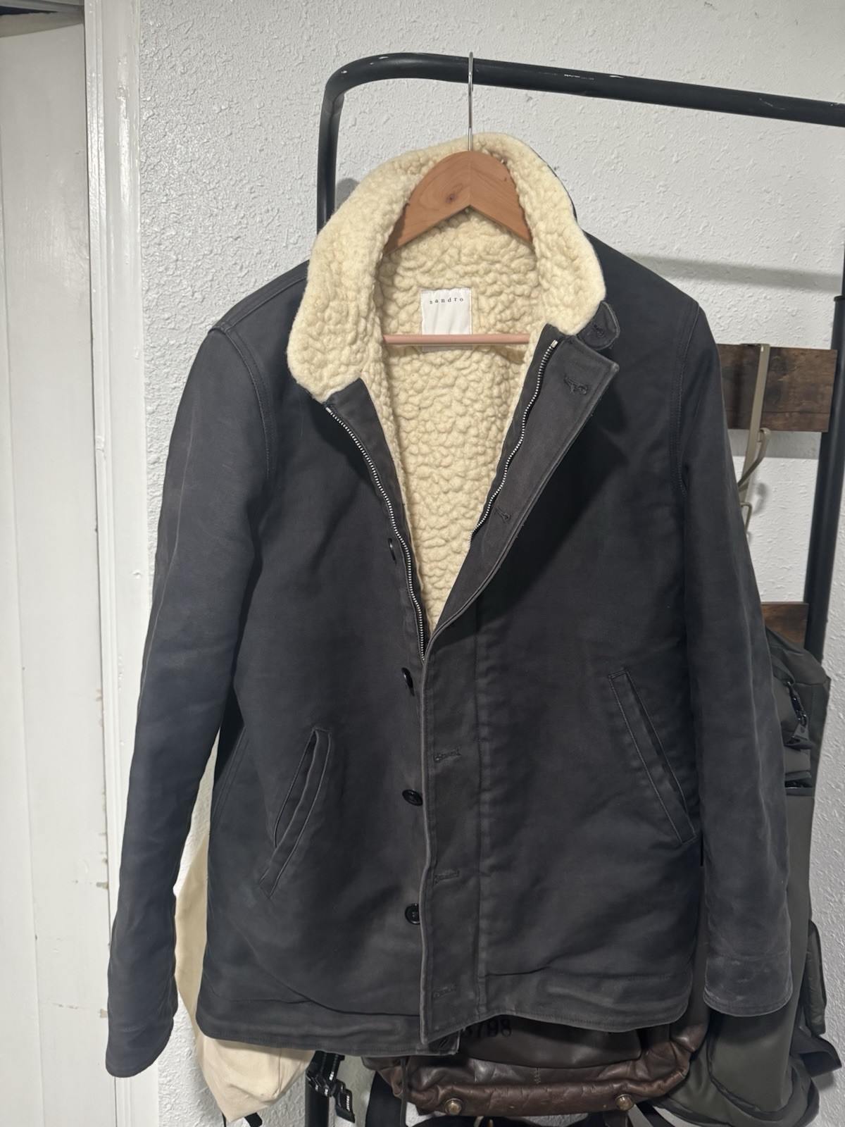 Sandro Sherpa Jacket Size Large