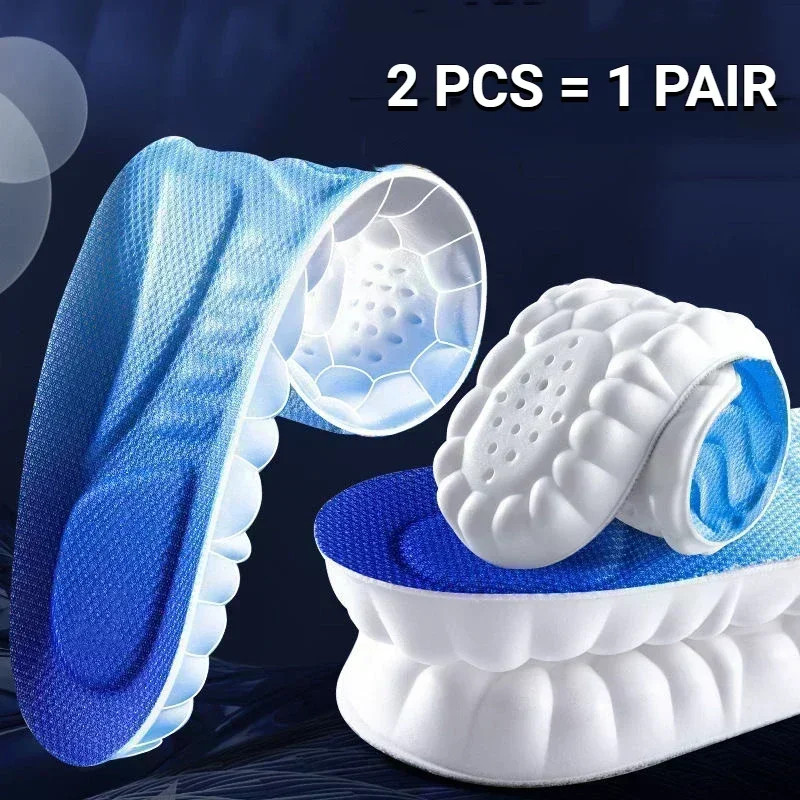 4D Massage Shoes Insoles Super Soft Latex Sports Insole for Feet Running Basket
