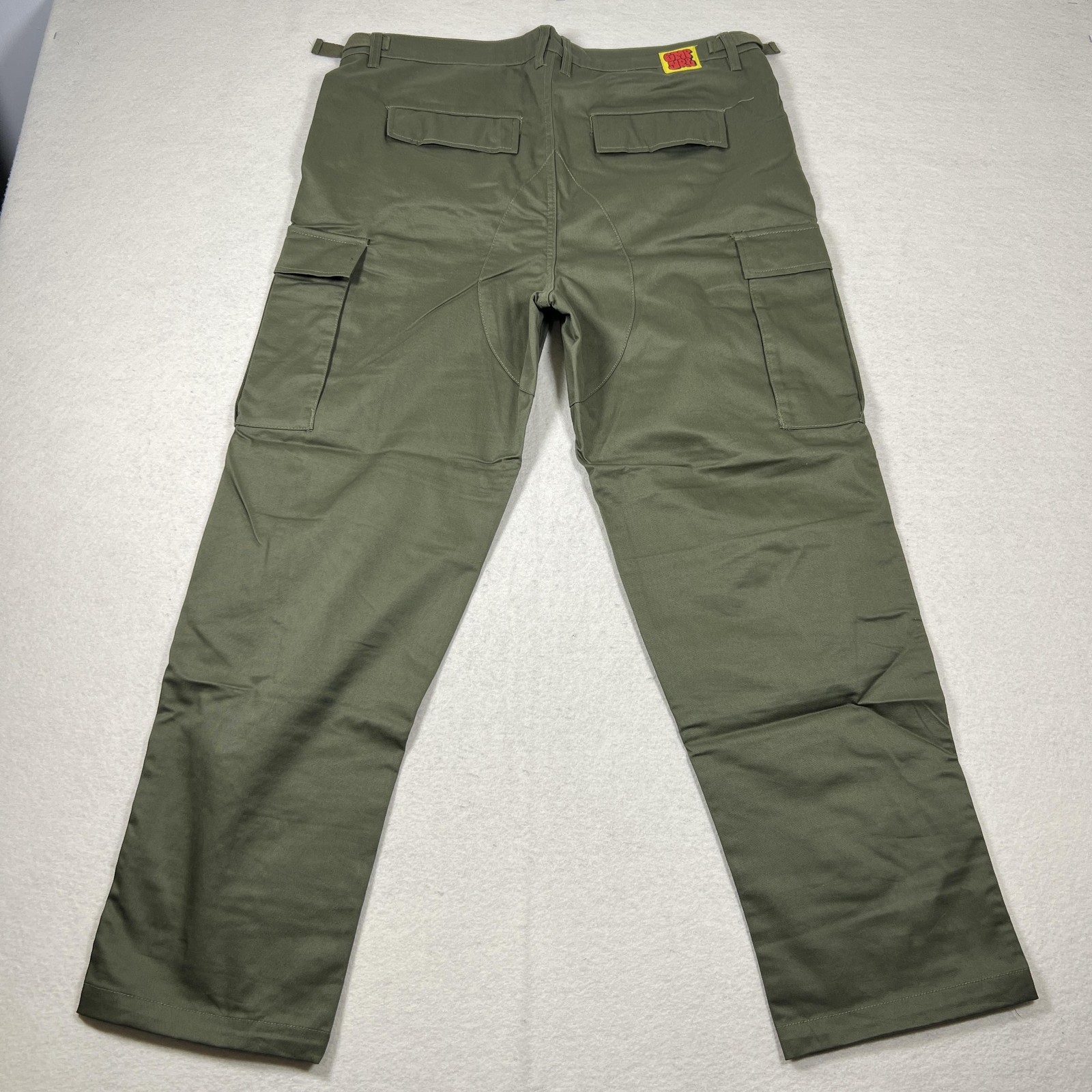 Empyre Cargo Pants Mens 34 Green Relax Fit Workwear Double Knee Pockets Utility