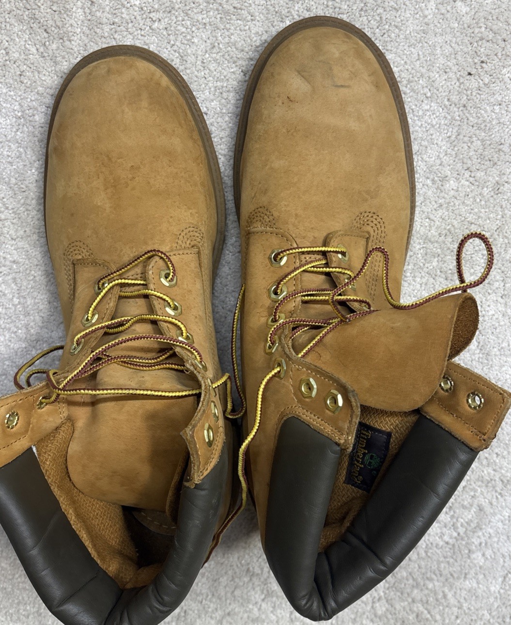 Timberland Boots Premium 6” Wheat Nubuck Waterproof 18094 Leather Work Men’s 12