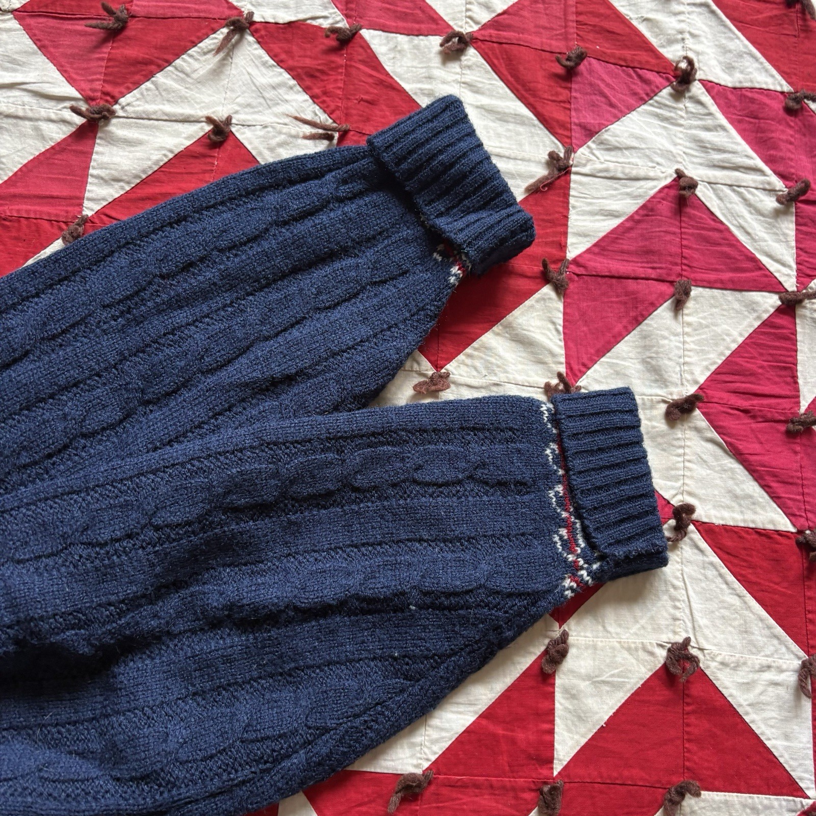 Vintage Jantzen Collared Sweater Blue Mens Wool Blend 1970s