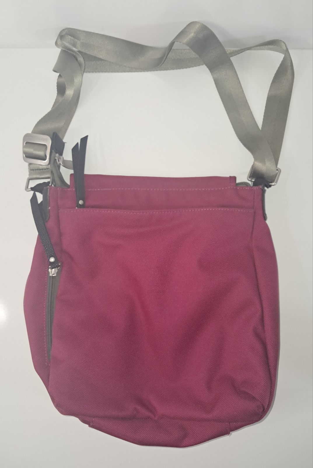 Haiku Jaunt Crossbody Bag Fuchsia Canvas Embroidered Floral Adjustable Straps