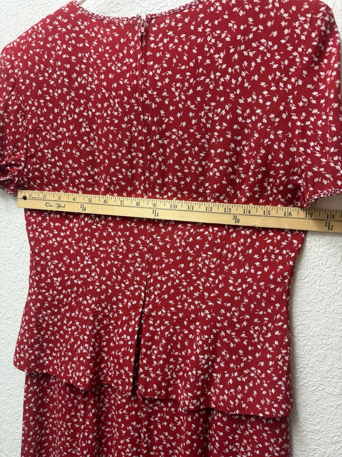 Talbots Sz 10 P Faux Two Piece Career Cocktails Red White Floral Midi Dress