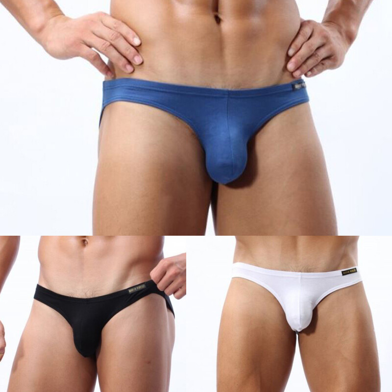 3 Pack Lot Mens Pouch Bulge Underwear Briefs Low Rise Underpants Comfort Modal