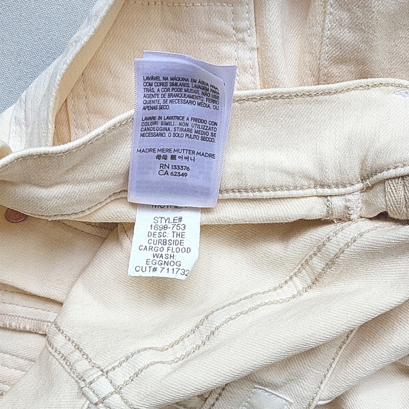 NWT$328 MOTHER Curbside Cargo Flood High-Rise Tapered Jeans 30 (8-10)