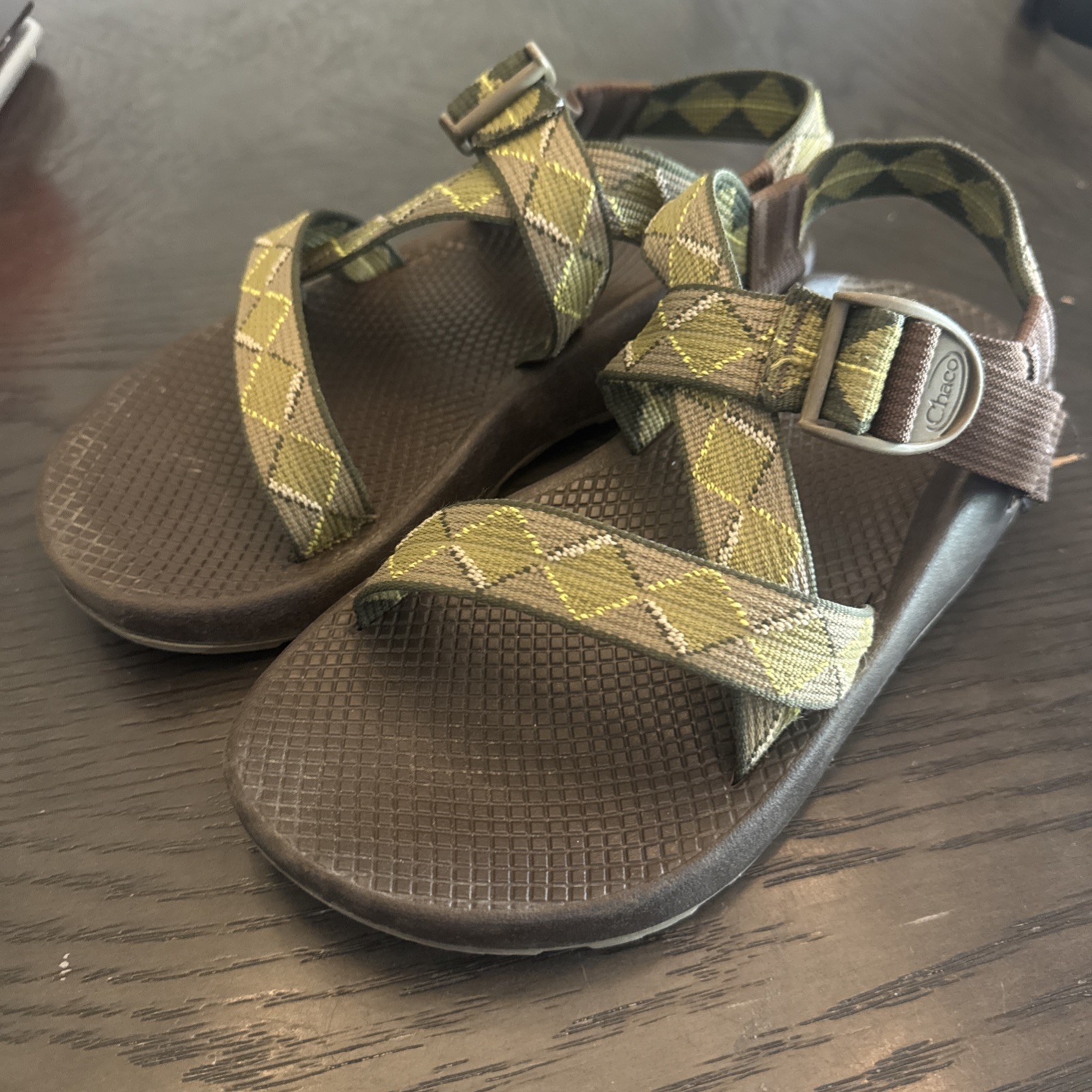 Chaco Z/1 Classic Mens Size 7 Sport Sandals Olive Green Vibram Hiking Womens 8.5