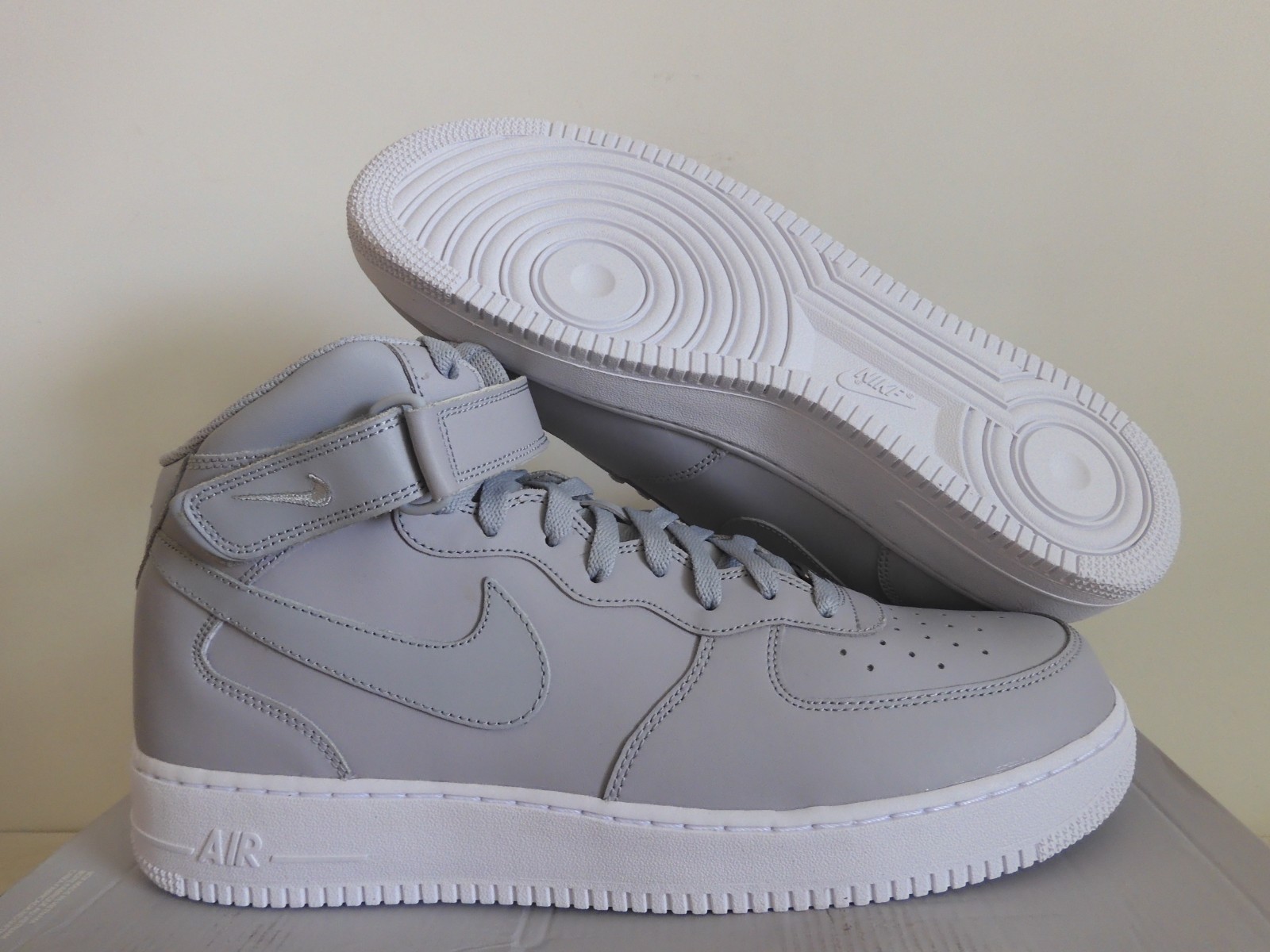 Nike Air Force 1 Mid 07 Wolf Grey-Wolf Grey-White Sz 15 Rare! [315123-046]