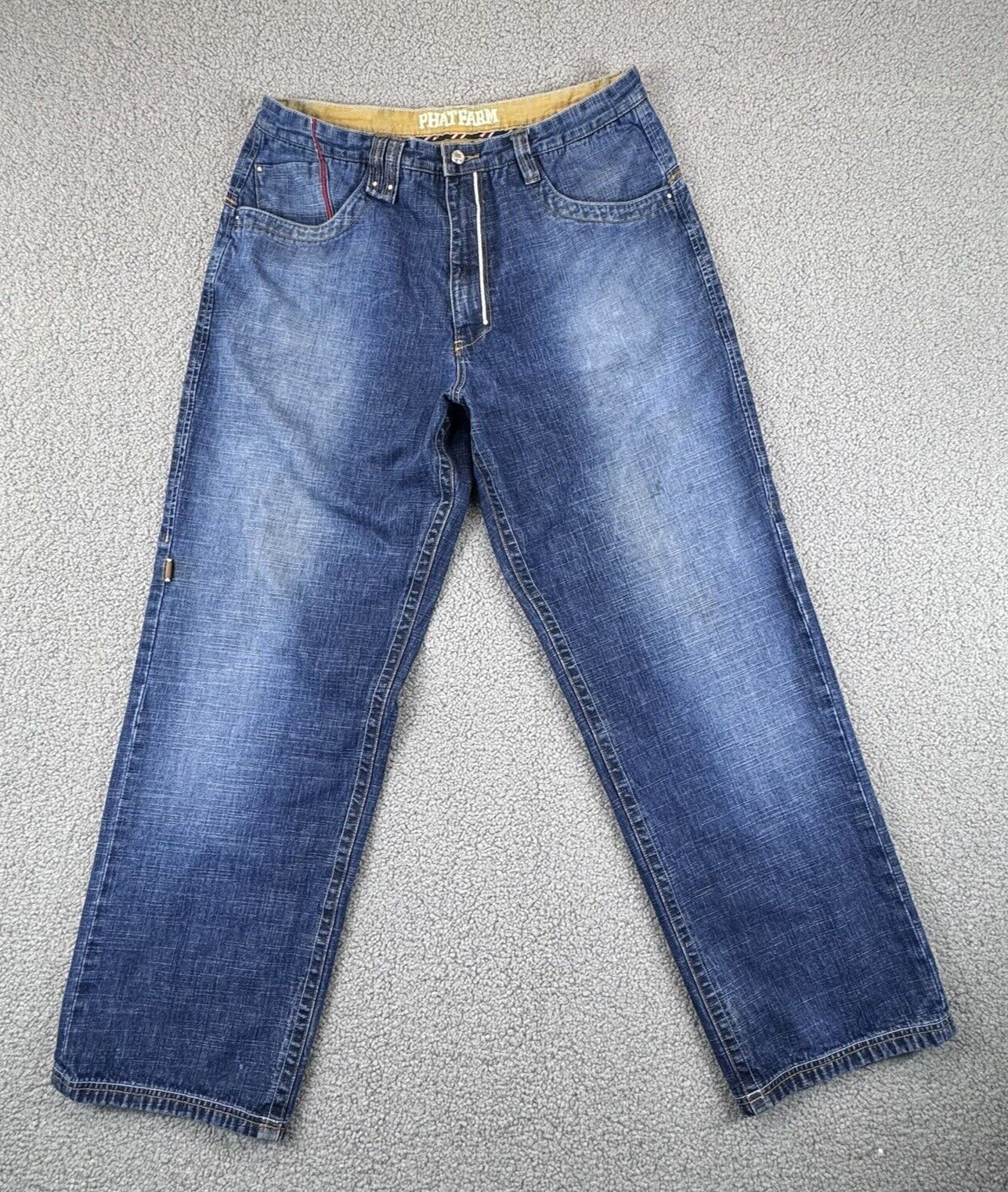 Phat Farm Skater Baggy Jeans 36X33 Wide Leg Loose Hip Hop Punk Y2K 90s Grunge