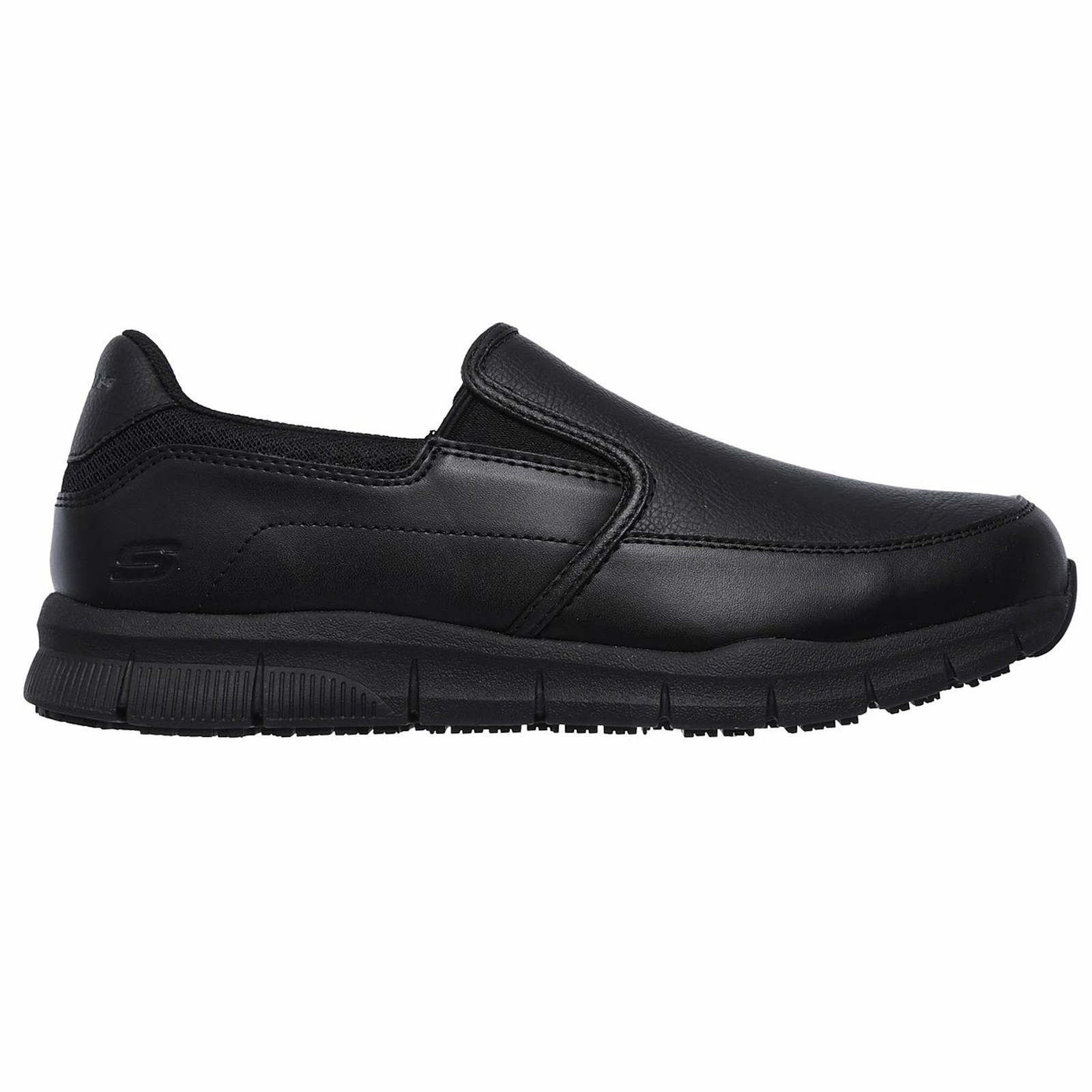 Skechers Men’s 77157 Nampa Groton Memory Foam Slip Resistant Black Work Shoes