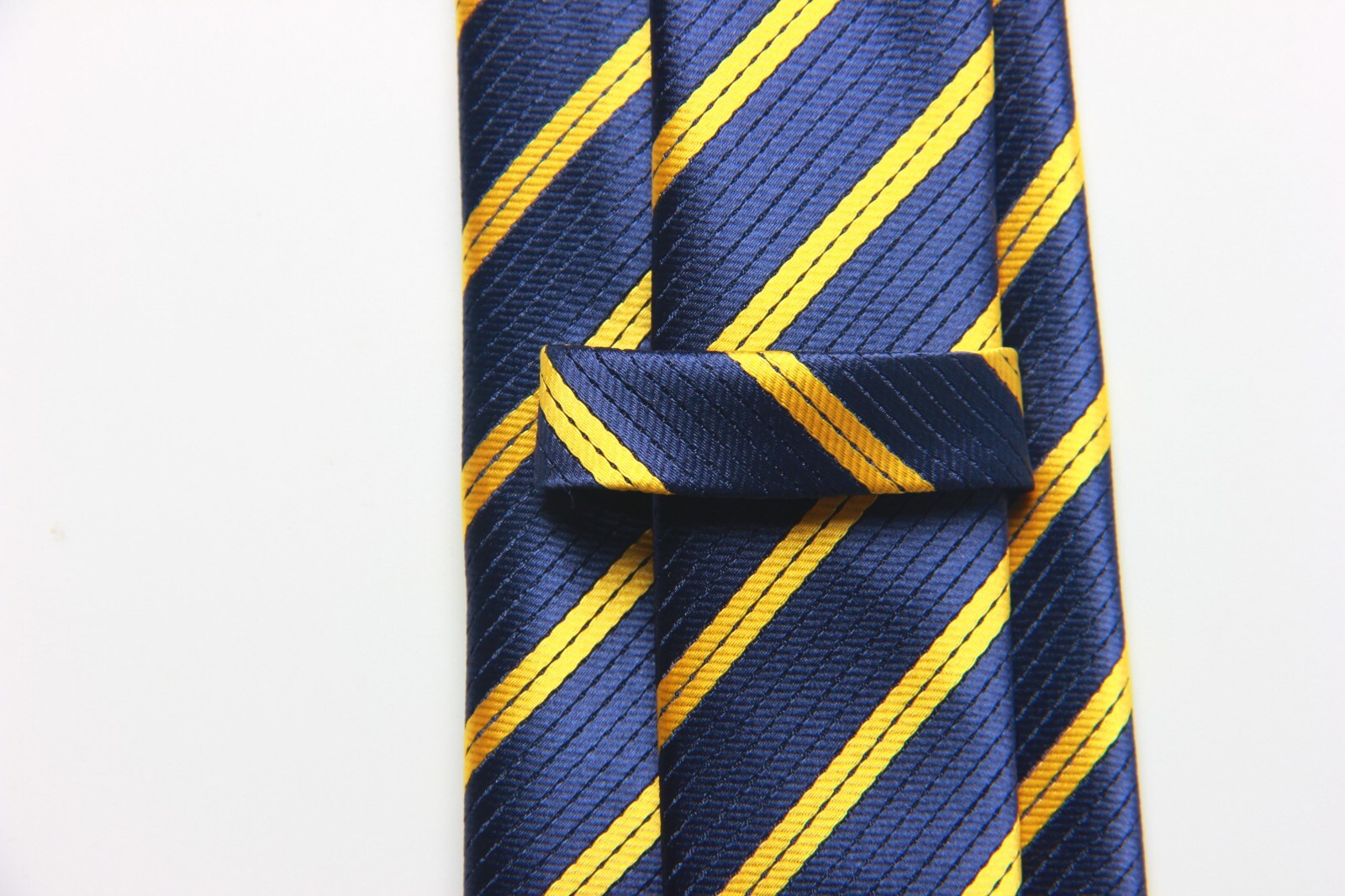 Classic Striped Yellow Blue Jacquard Silk Men’s Tie Necktie Hanky Cufflink Set