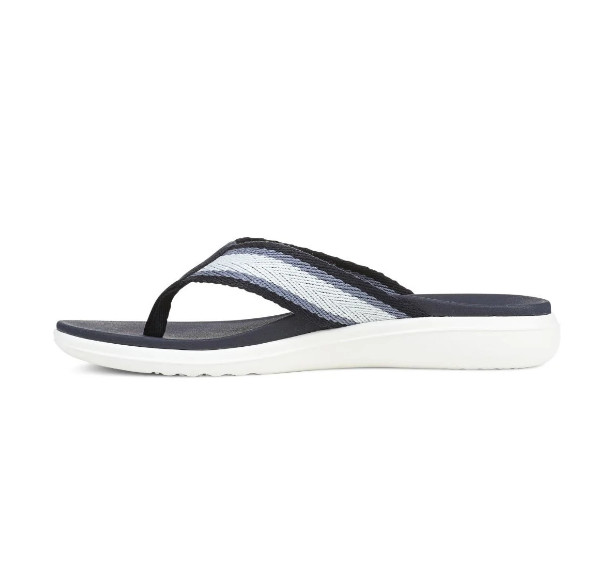 Vionic Women Beach Indigo Toe Post Sandal, Navy Blazer Multi (NEW WT)