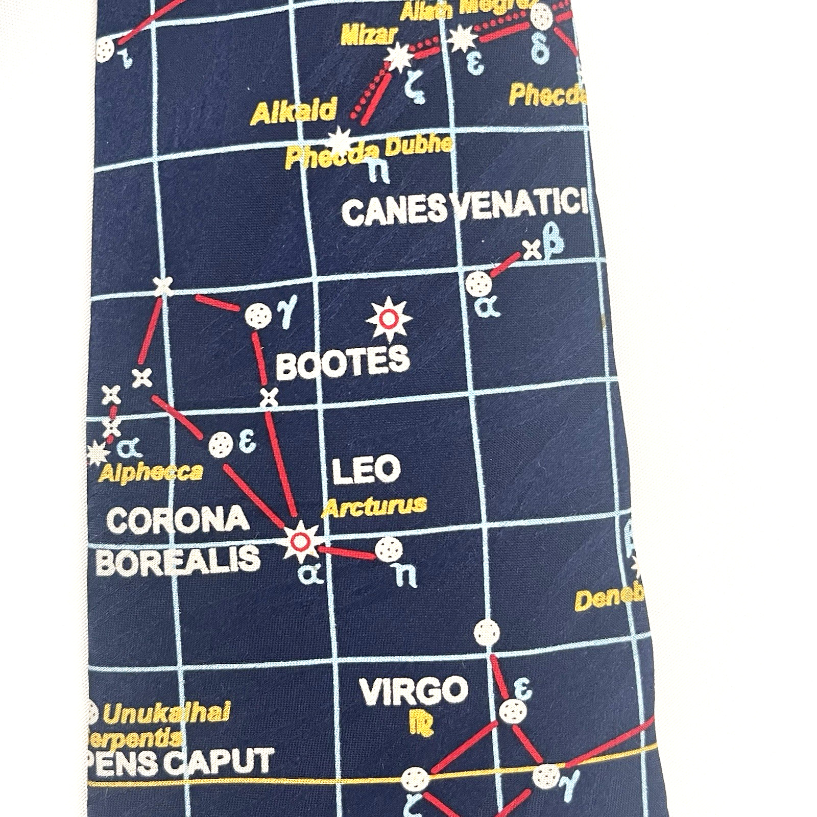 Museum Artifacts Silk Tie Constellation Celestial Star Map Astronomy USA Made