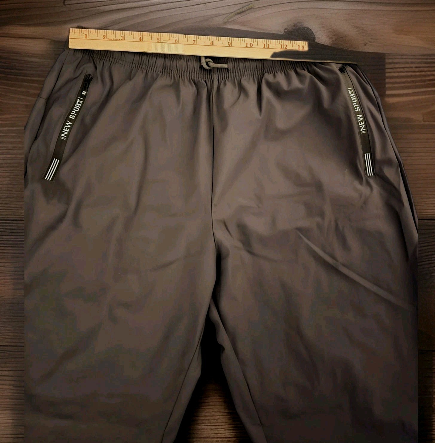 New Sport Stretch Active Unisex GRAY,Jogger Pants, With 2 zipper Pockets