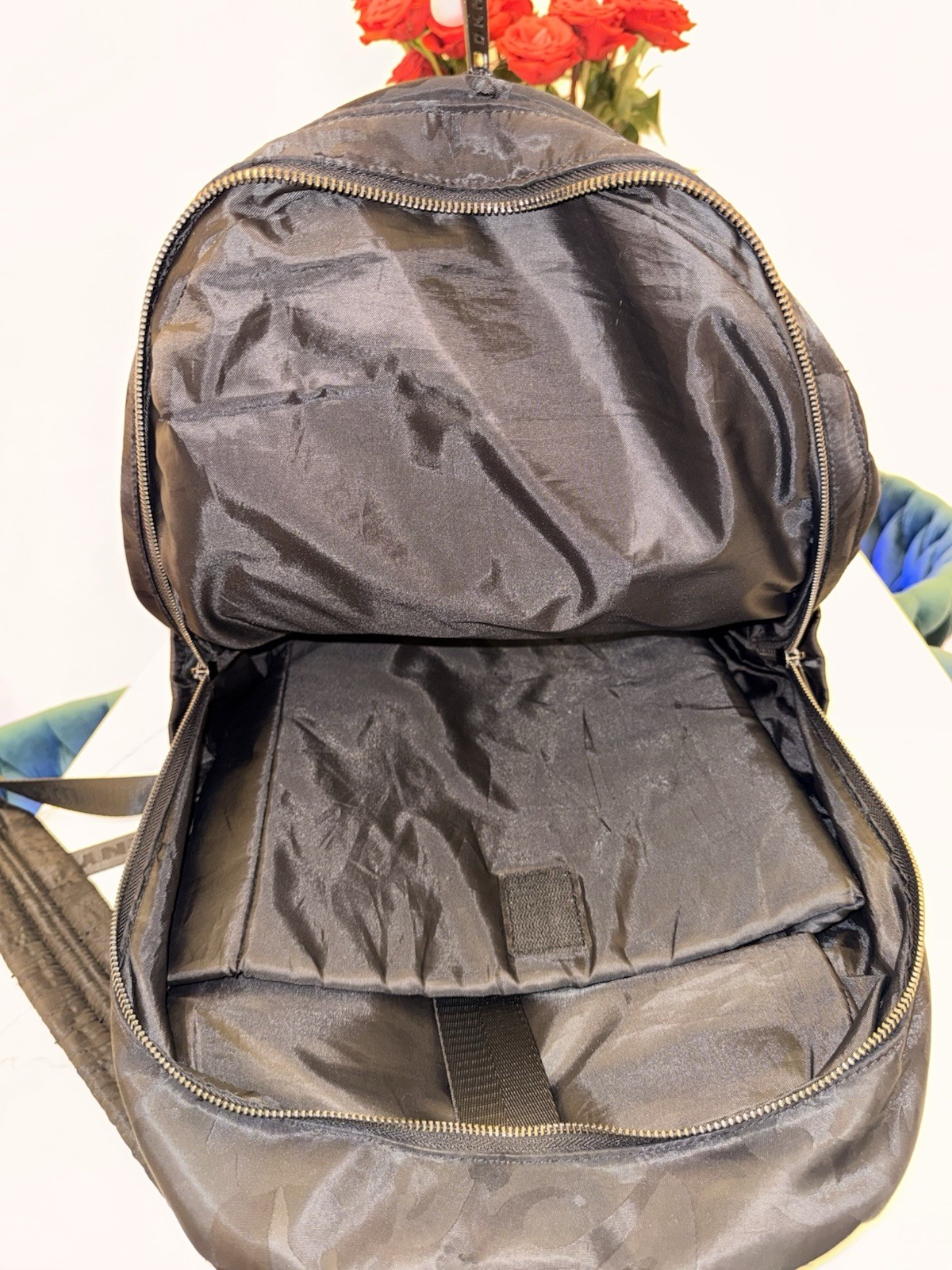 DKNY Black Camo Print Backpack – Lightweight Travel & Laptop School Bag