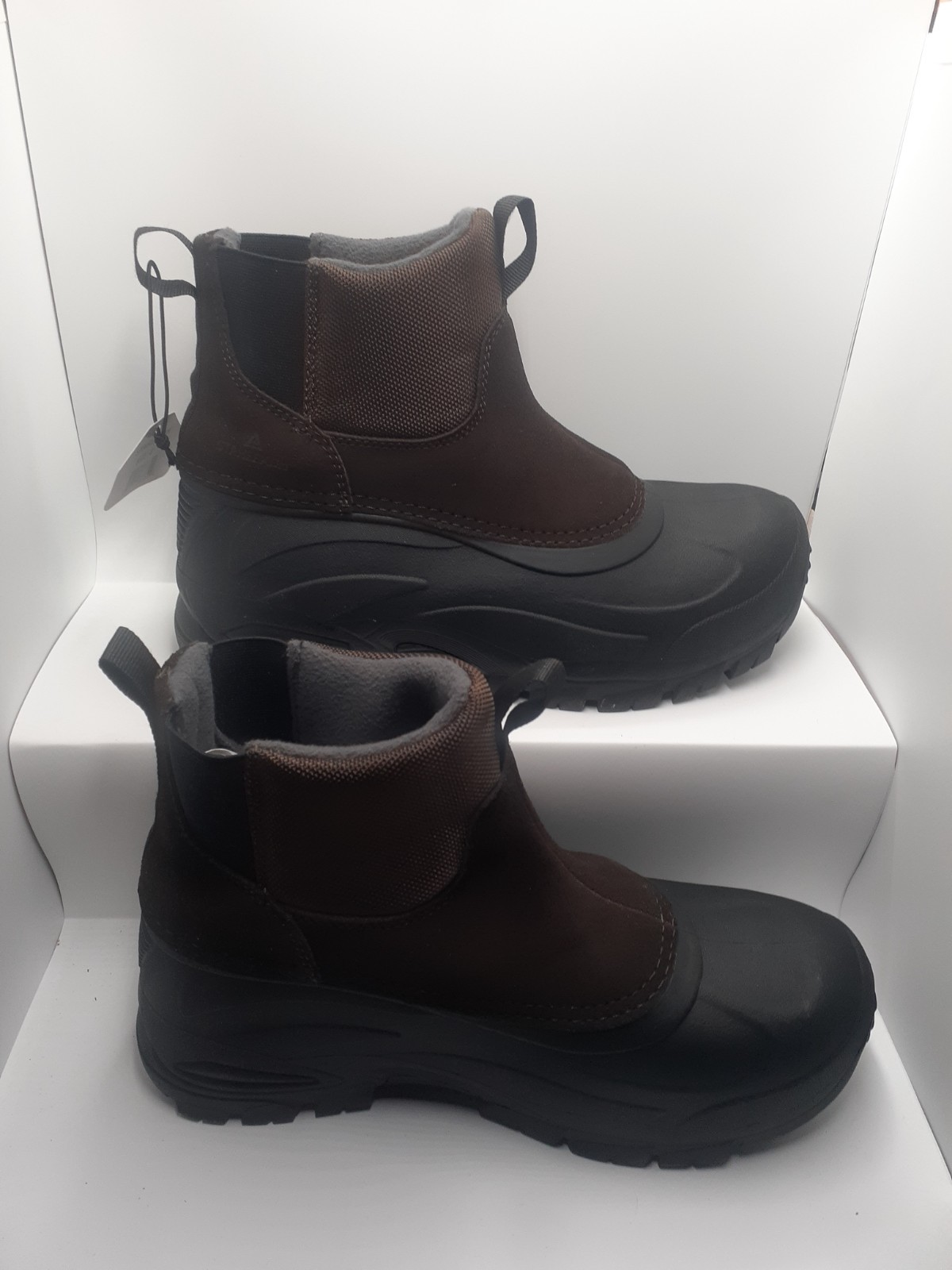 Staheekum Yukon Winter Boots Men’s Black Brown Waterproof Round Toe Ankle – 8