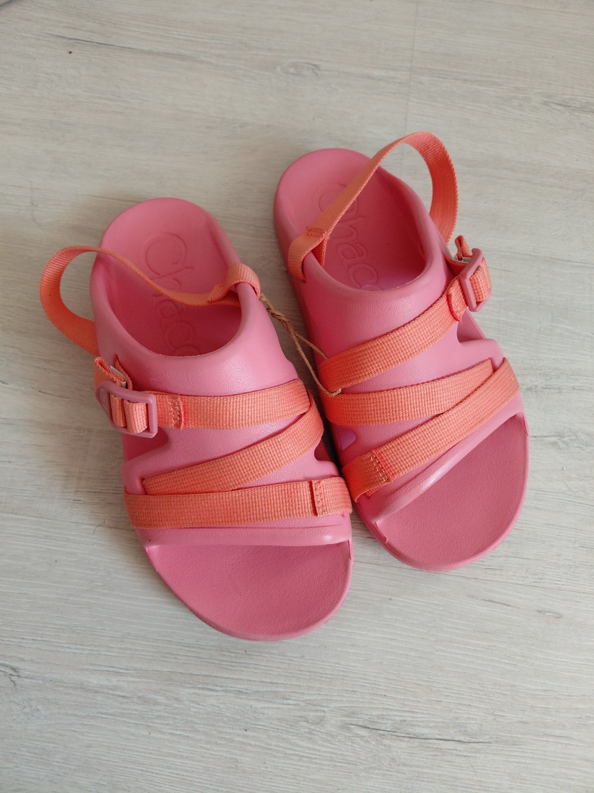 Chaco Chillos Sport Kids Sandals Youth Junior Size 5 Pink Orange NWOB