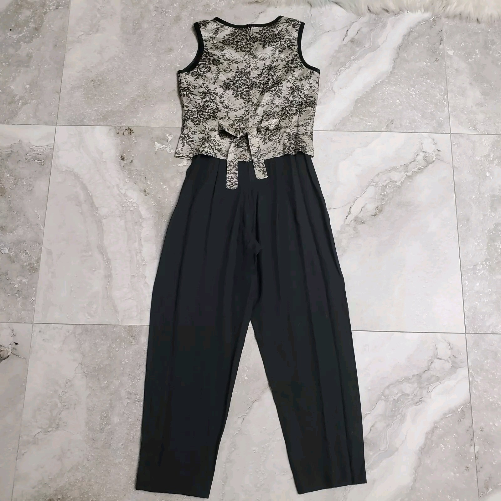 Vintage Breakin Loose One Piece Jumpsuit sz 5/6 Black Beige Made In USA