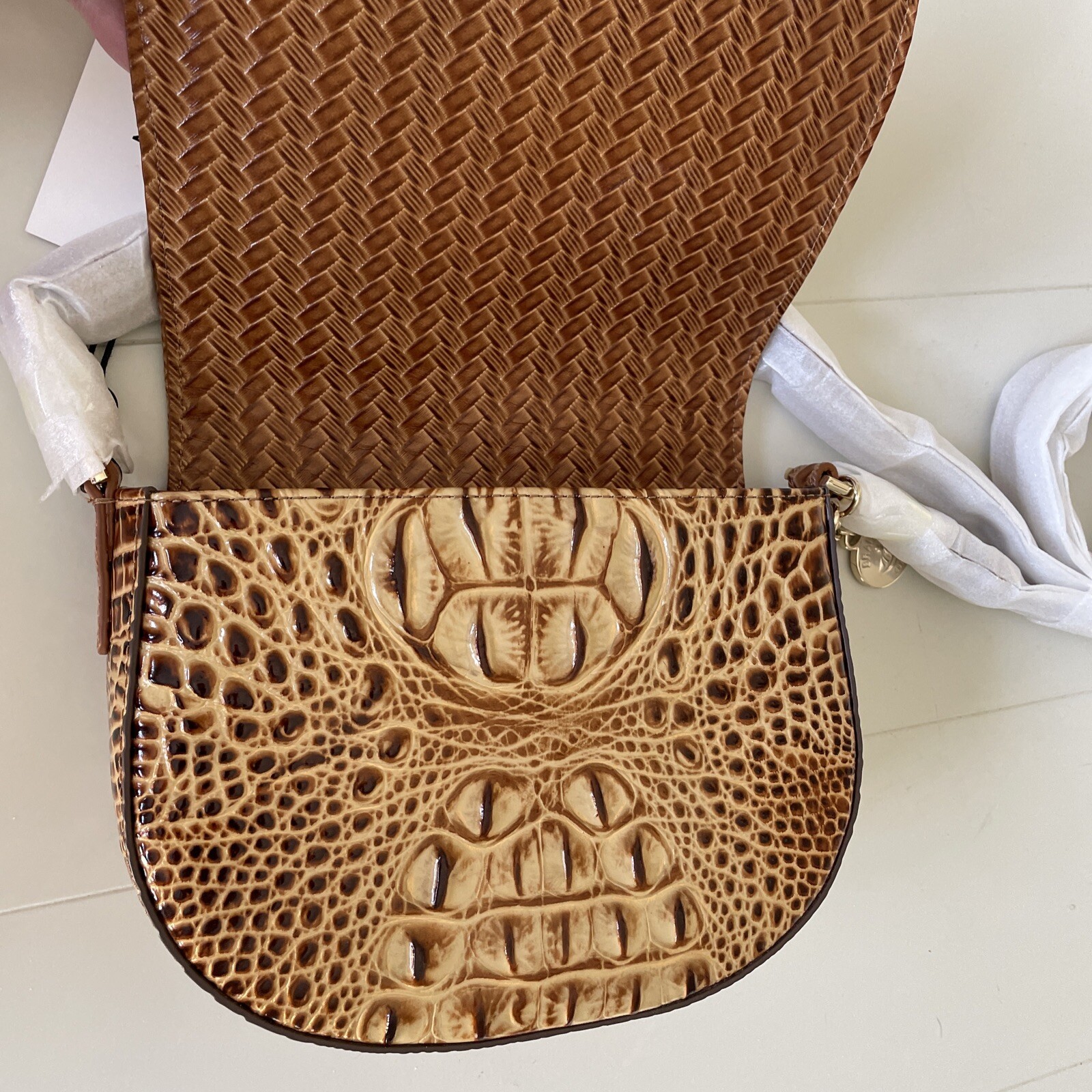 NWT BRAHMIN Briar crossbody, Coconut Milk Tabor, Melbourne genuine leather, $285