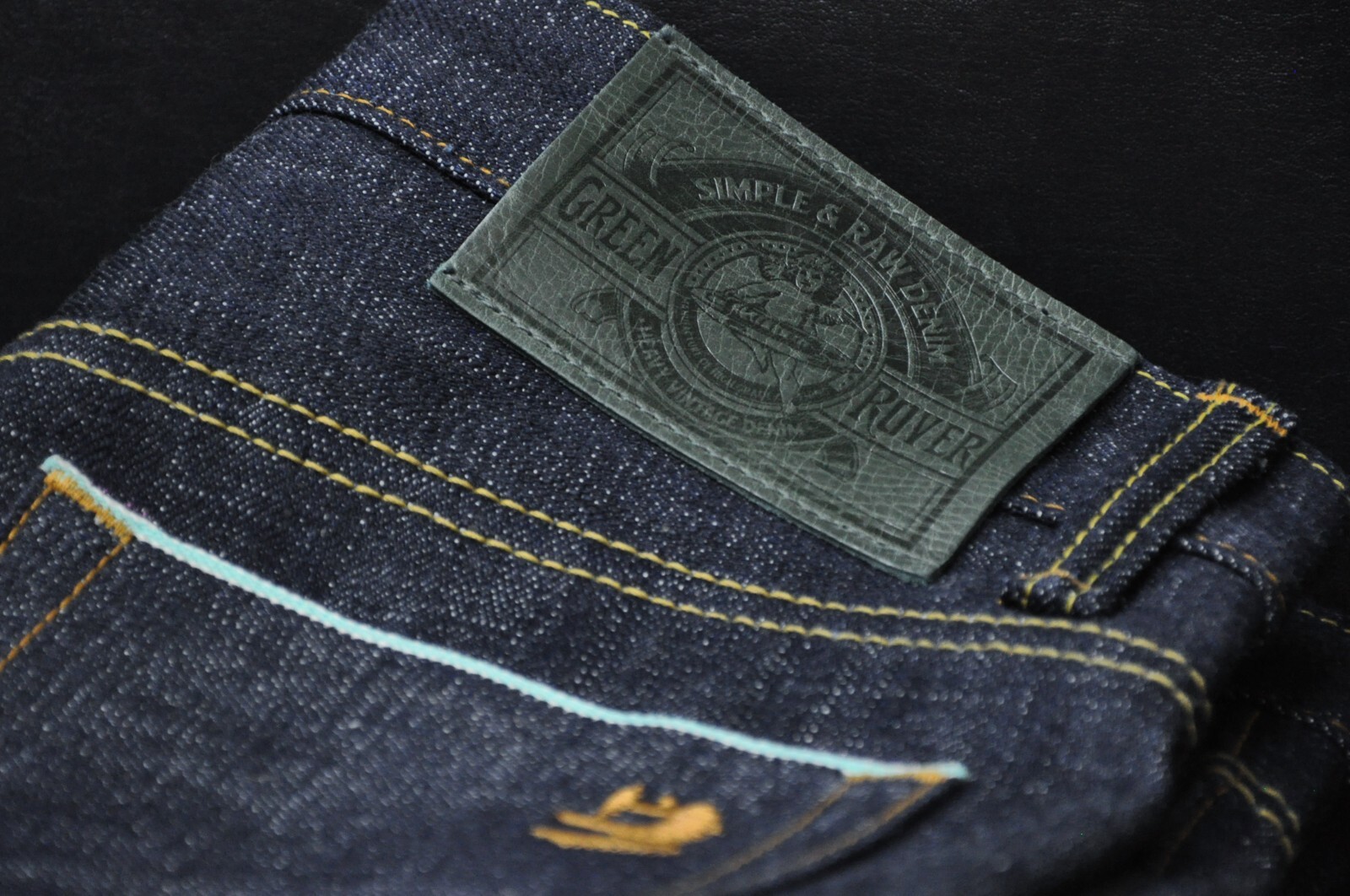 Simple&Raw Sk824 GreenRover 18oz. Selvedge Denim Men’s Jeans Slim Straight Fit