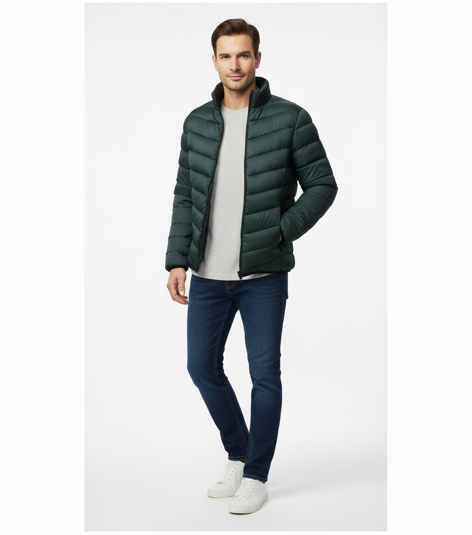 NEW Quilt Warm Winter Puffer Bomber Jacket With Faux Fur Lining Black/Blue/Green