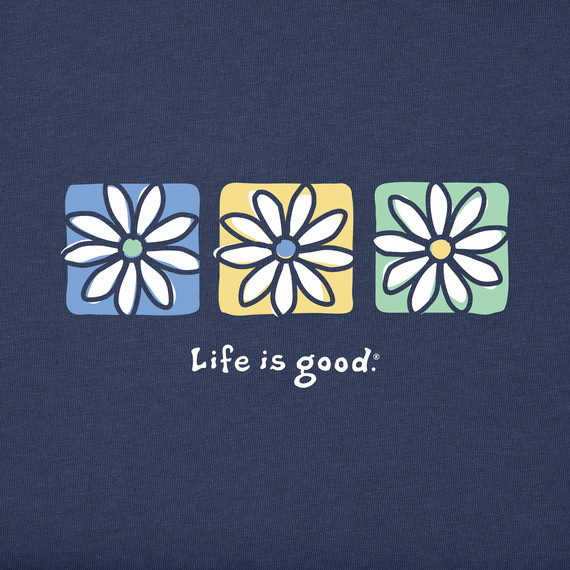 Life Is Good SS Shirt Crusher Tee 3 THREE BOXED DAISIES Flower 47in Womens XL