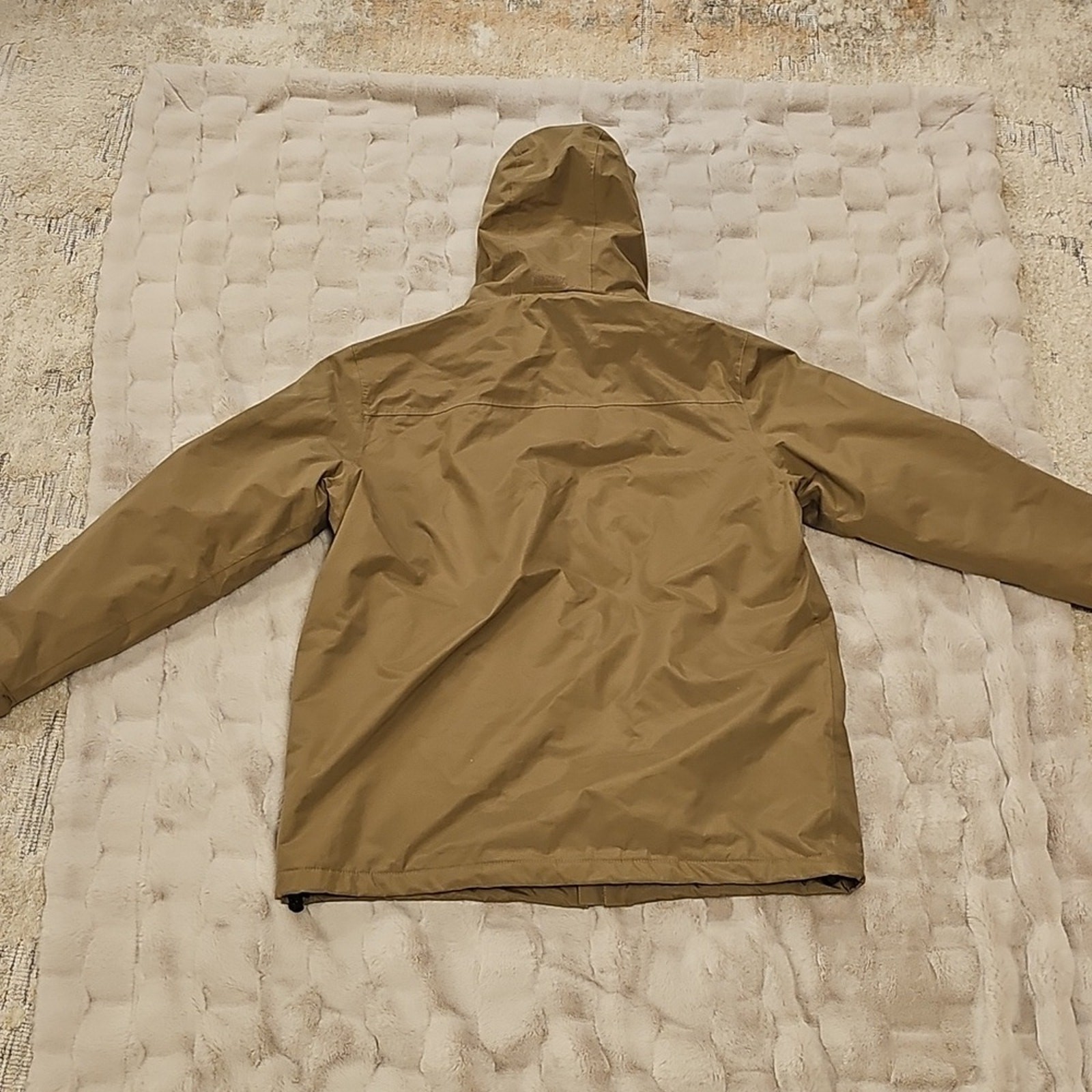 Danbury Mint Khaki Polyester Waterproof Fabric Lined Winter USA Army Coat Mens L