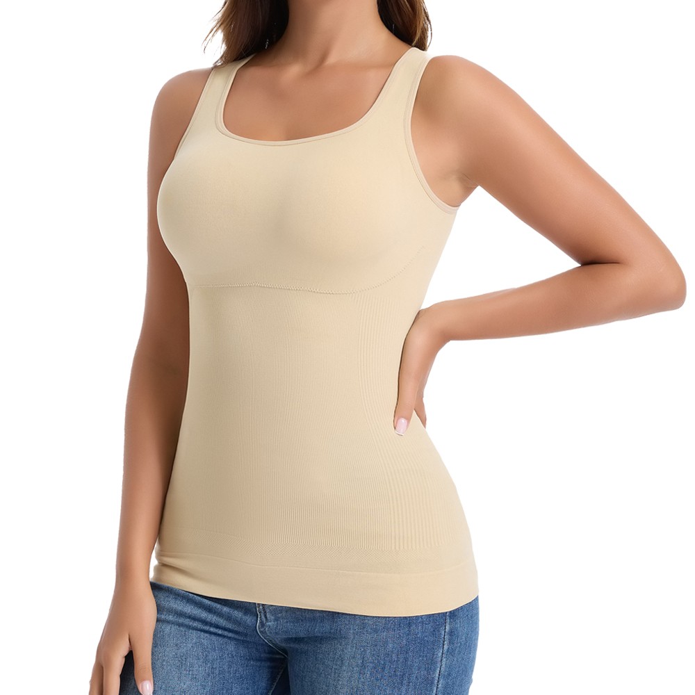 Shapewear Camisole for Women Slimming Tank Tops Built In Bra Smooth Body Shaper