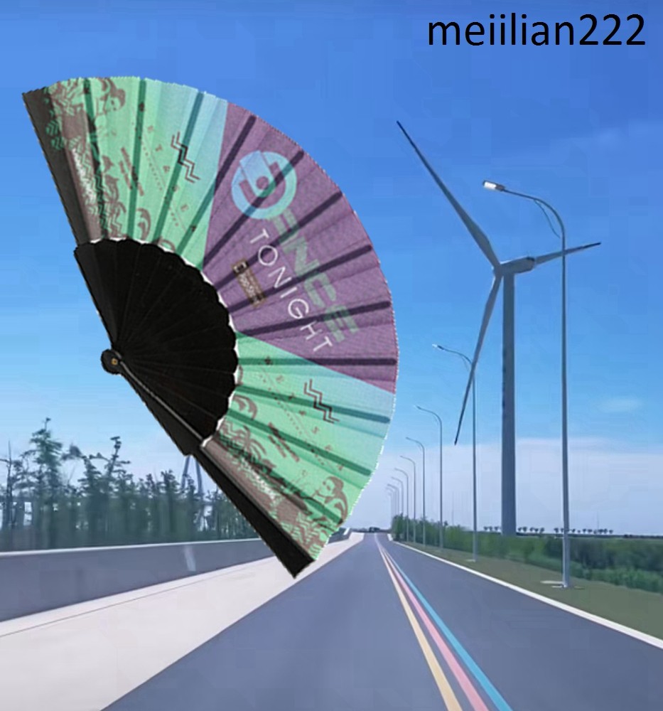One exquisite painting fabric plastic portable folding hand fan
