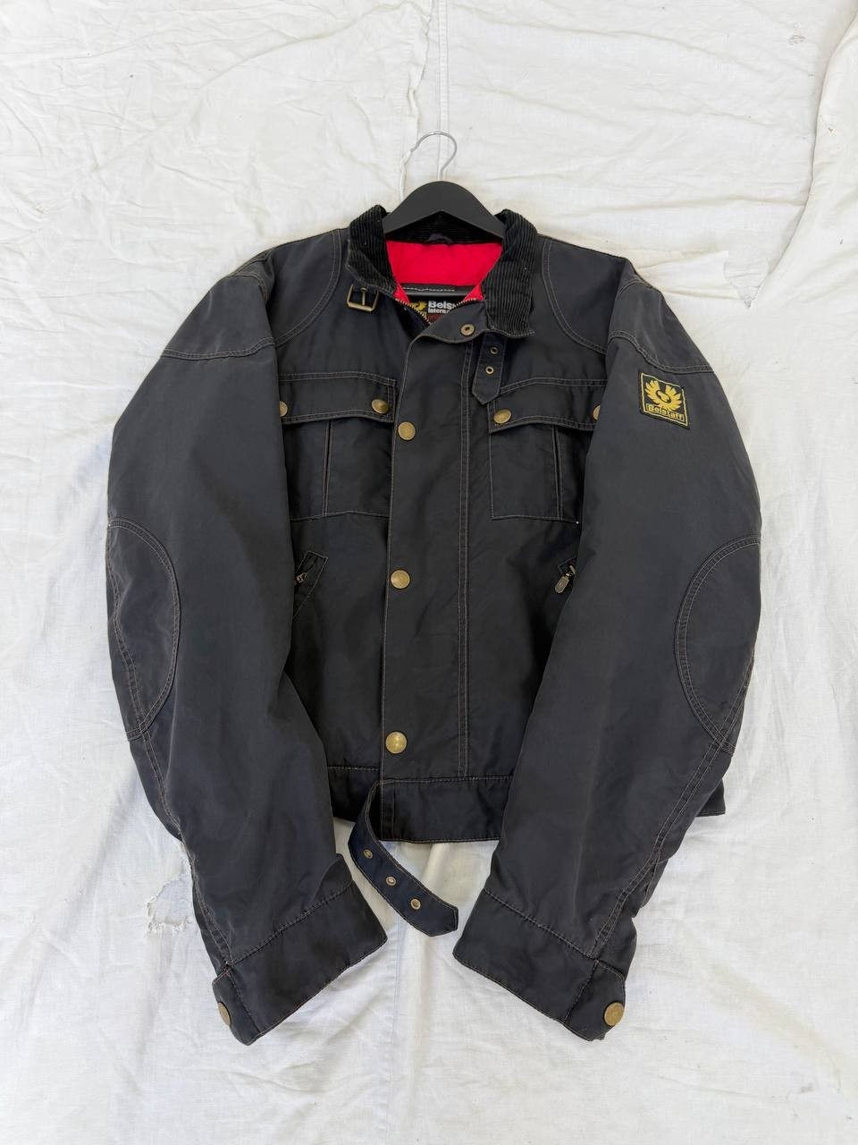 Belstaff Racemaster Gold Label Mens Nylon Biker Jacket Black Size M Made in Ital