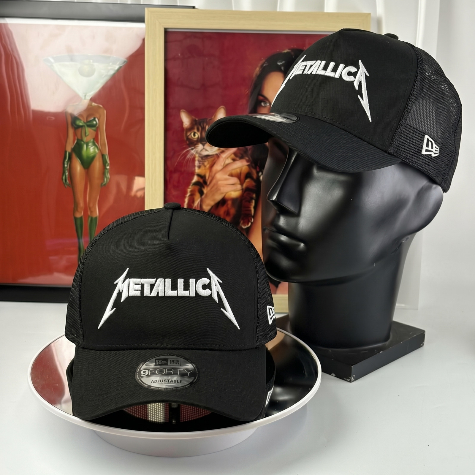 Metallica Embroidered Trucker Hat, 9FORTY Style Mesh Back Cap