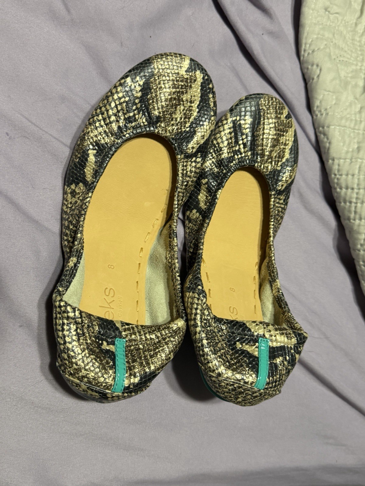 Tieks by Gavrieli Women’s Snake Print Foldable Slip-On Ballet Flats US 8