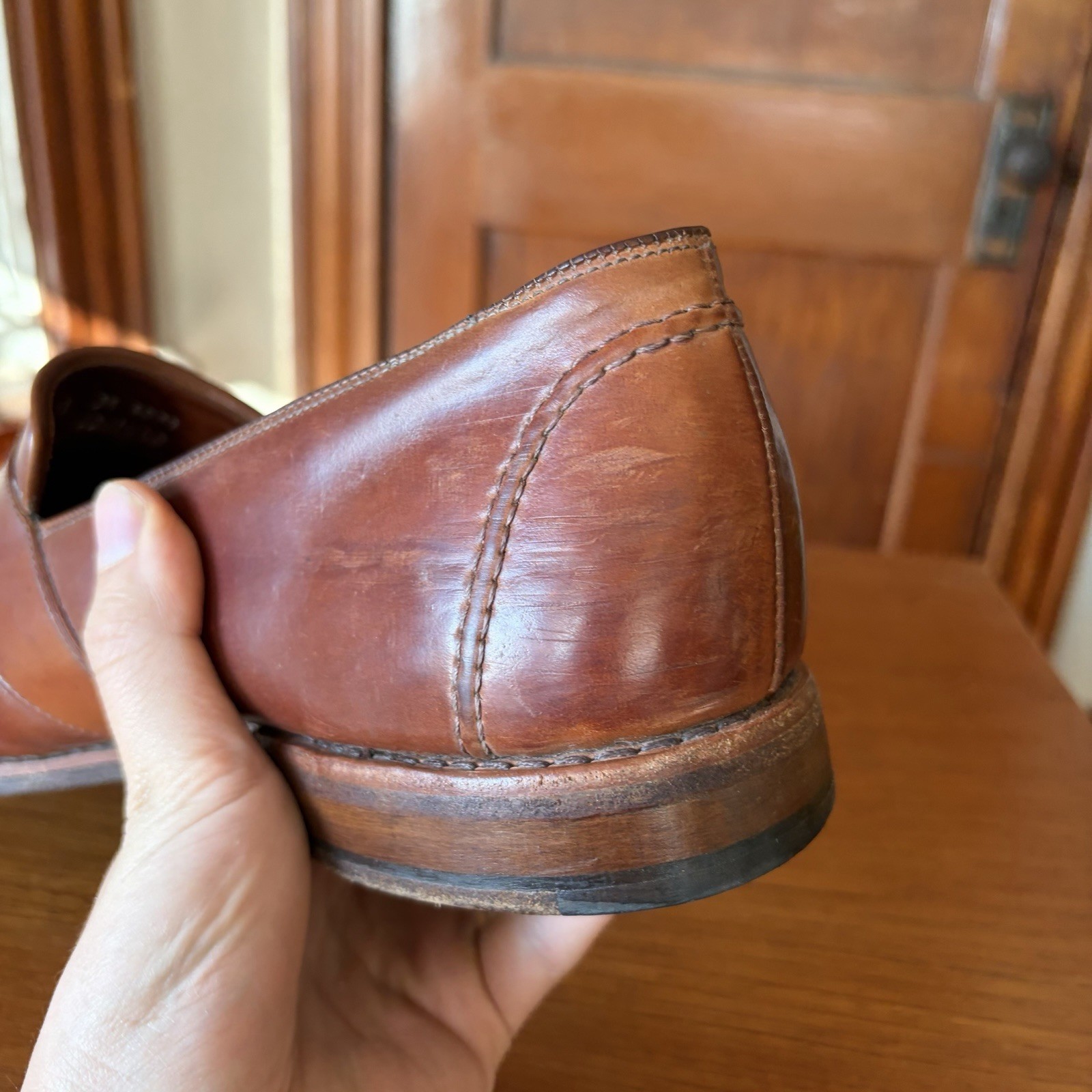 ALLEN EDMONDS 13EEE NATURAL SHELL CORDOVAN RANDOLPH LOAFERS SHOES 13 3E