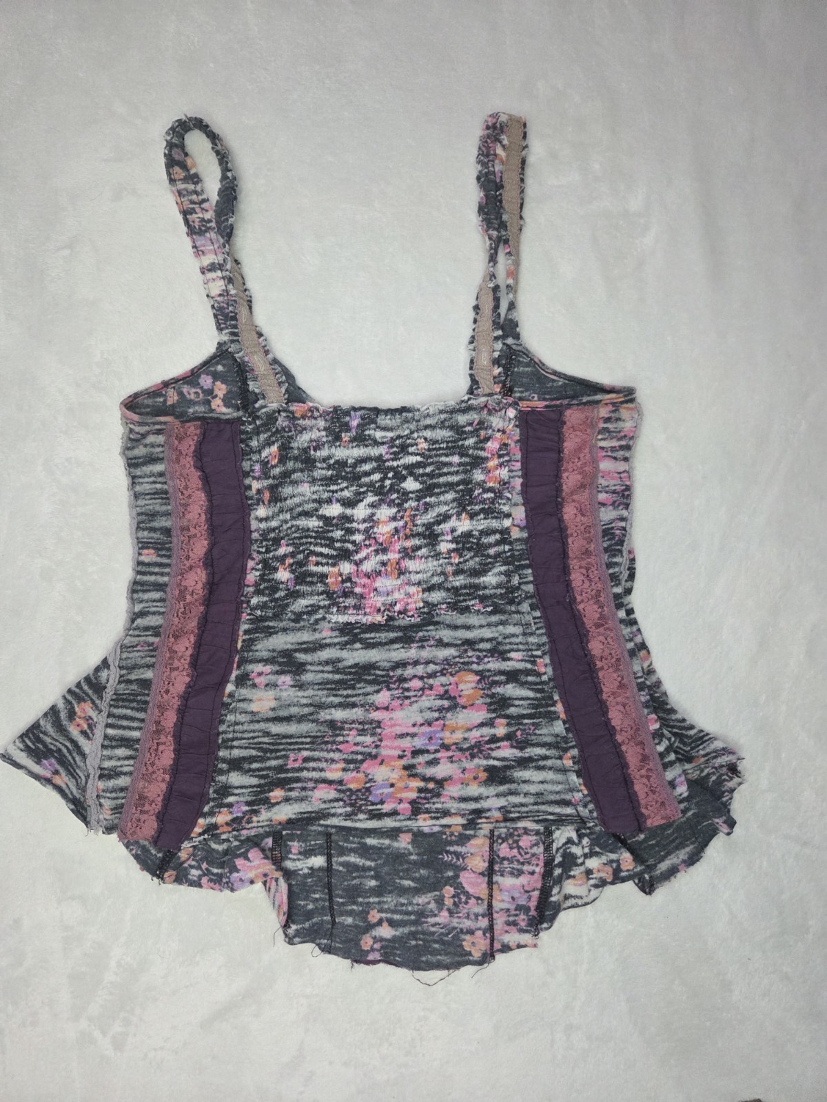 Vintage Free People Patchwork Lace Tank Top M Fairycore Whimsygoth Archival Y2K