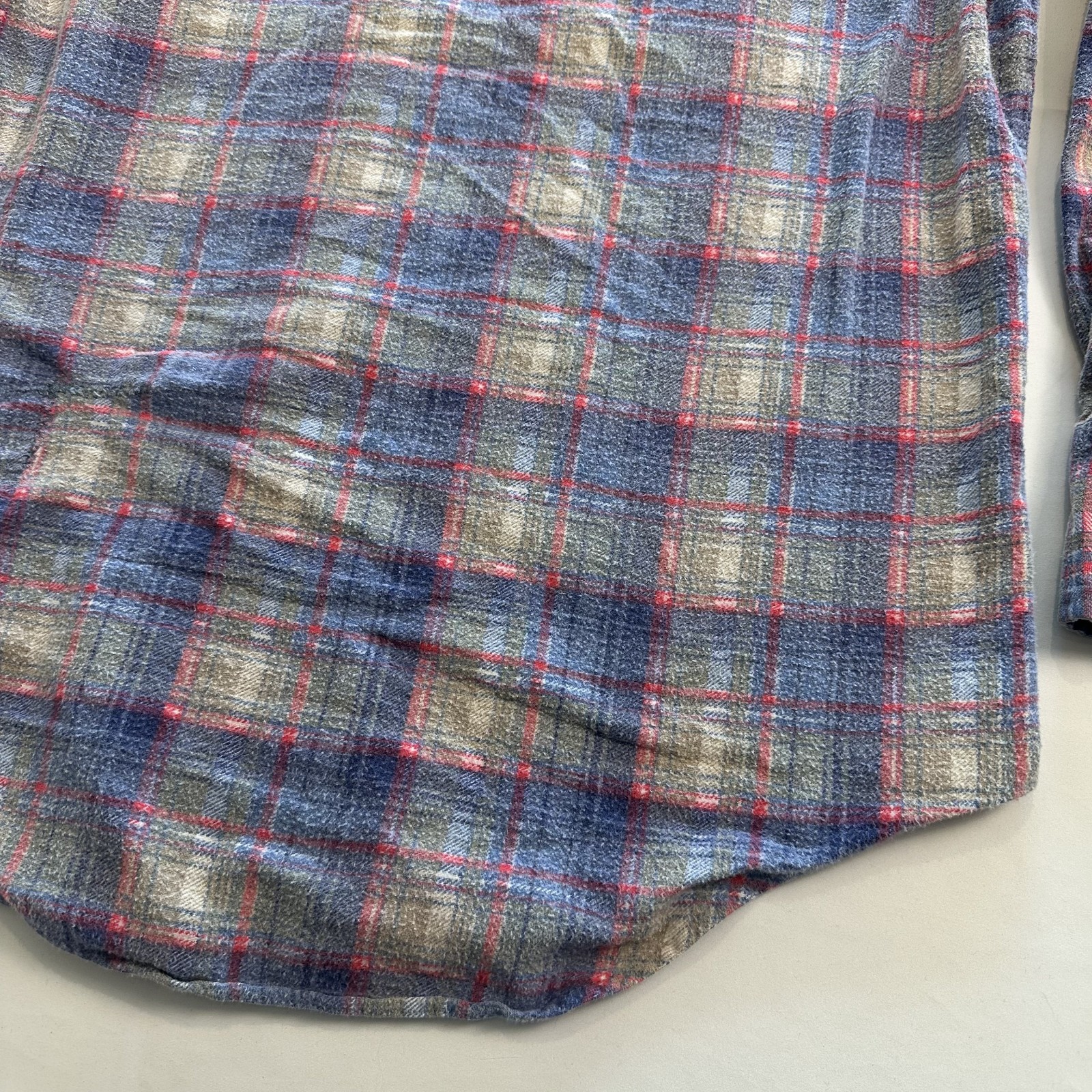 VTG Plainsman Pearl Snap Long Sleeve Shirt Plaid Mens M Western Cowboy