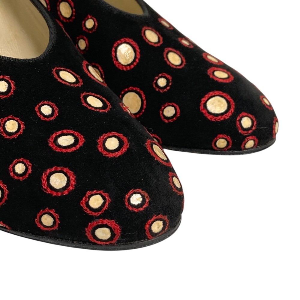 SALVATORE FERRAGAMO ARCHIVES Suede Pumps, Approx. 9.1″”, Black Women USED