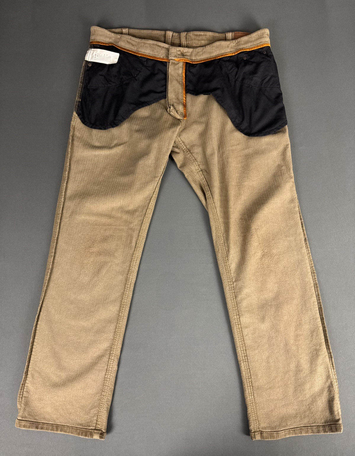Hattric Tan Brown Corduroy Trousers 40×32 98% Cotton Stretch Smart Casual