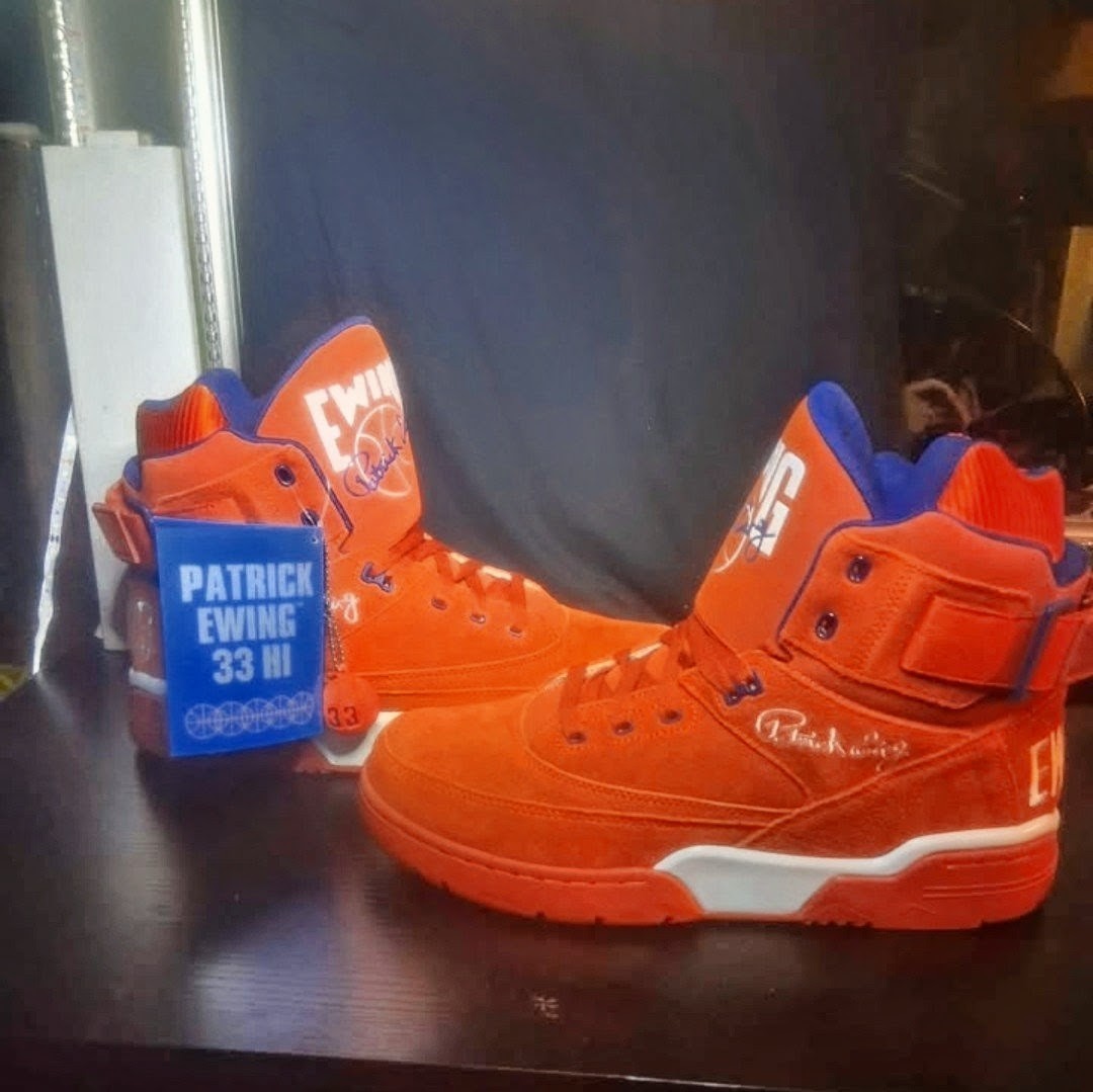 Ewing Athletics 33 Hi Orange/Blue/White Lace Up High Top Basketball Sneaker