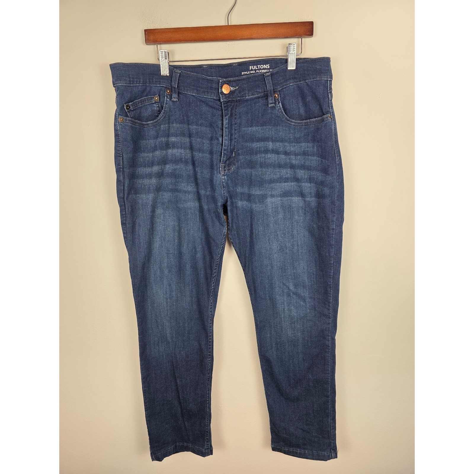Mugsy Fultons Dark Wash Stretch Jeans Mens 38×30 Blue FLX3NFU Denim Pants