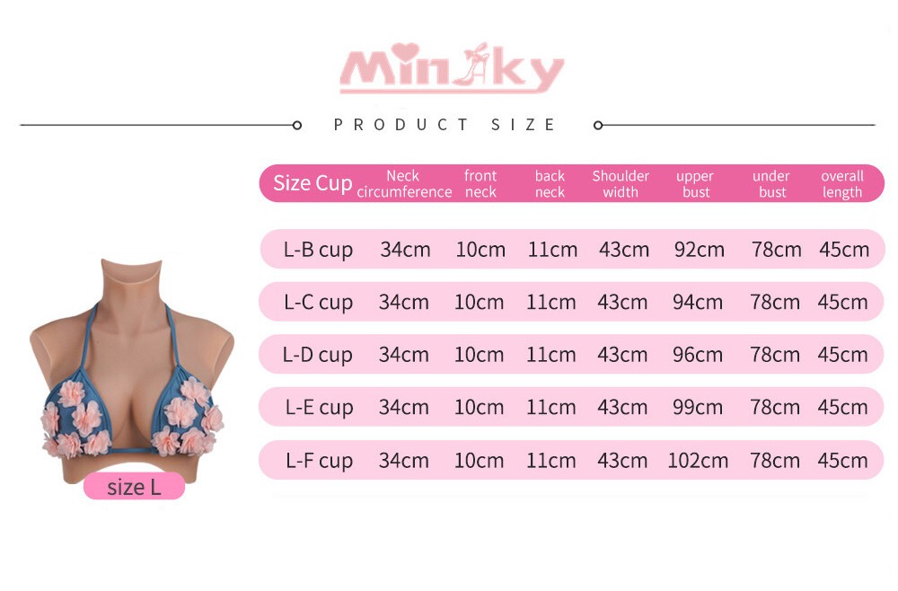 Minaky 8G L Size Silicone Breastplate Breast Forms Fake Boobs With Bloodshot Cos