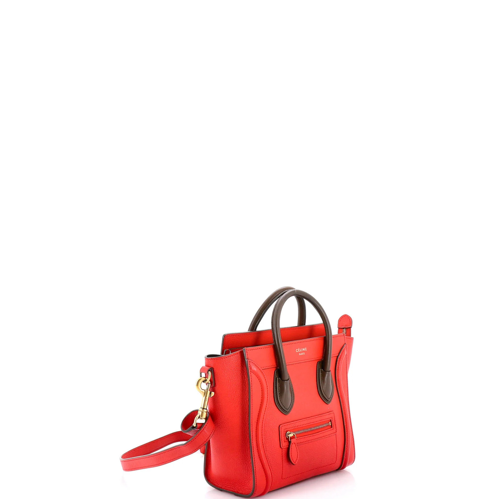 Celine Bicolor Luggage Bag Grainy Leather Nano