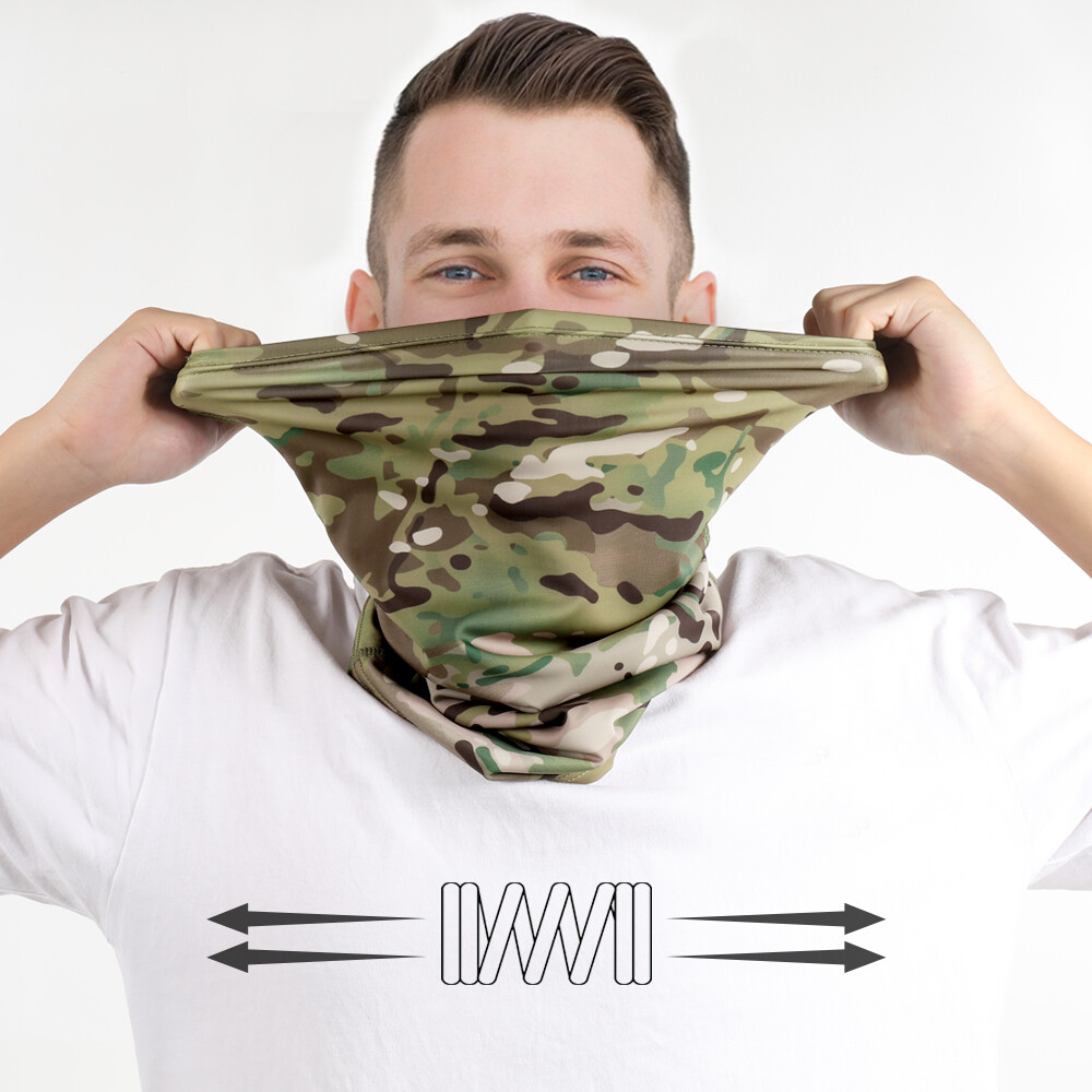 Balaclava Camo Scarf Neck Gaiter Face Mask for Men Women Outdoor UV Protection