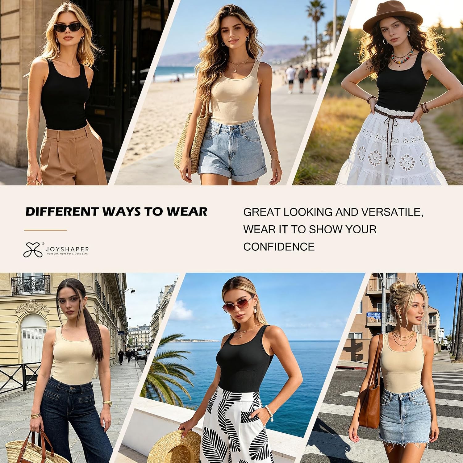 Shapewear Camisole for Women Slimming Tank Tops Built In Bra Smooth Body Shaper