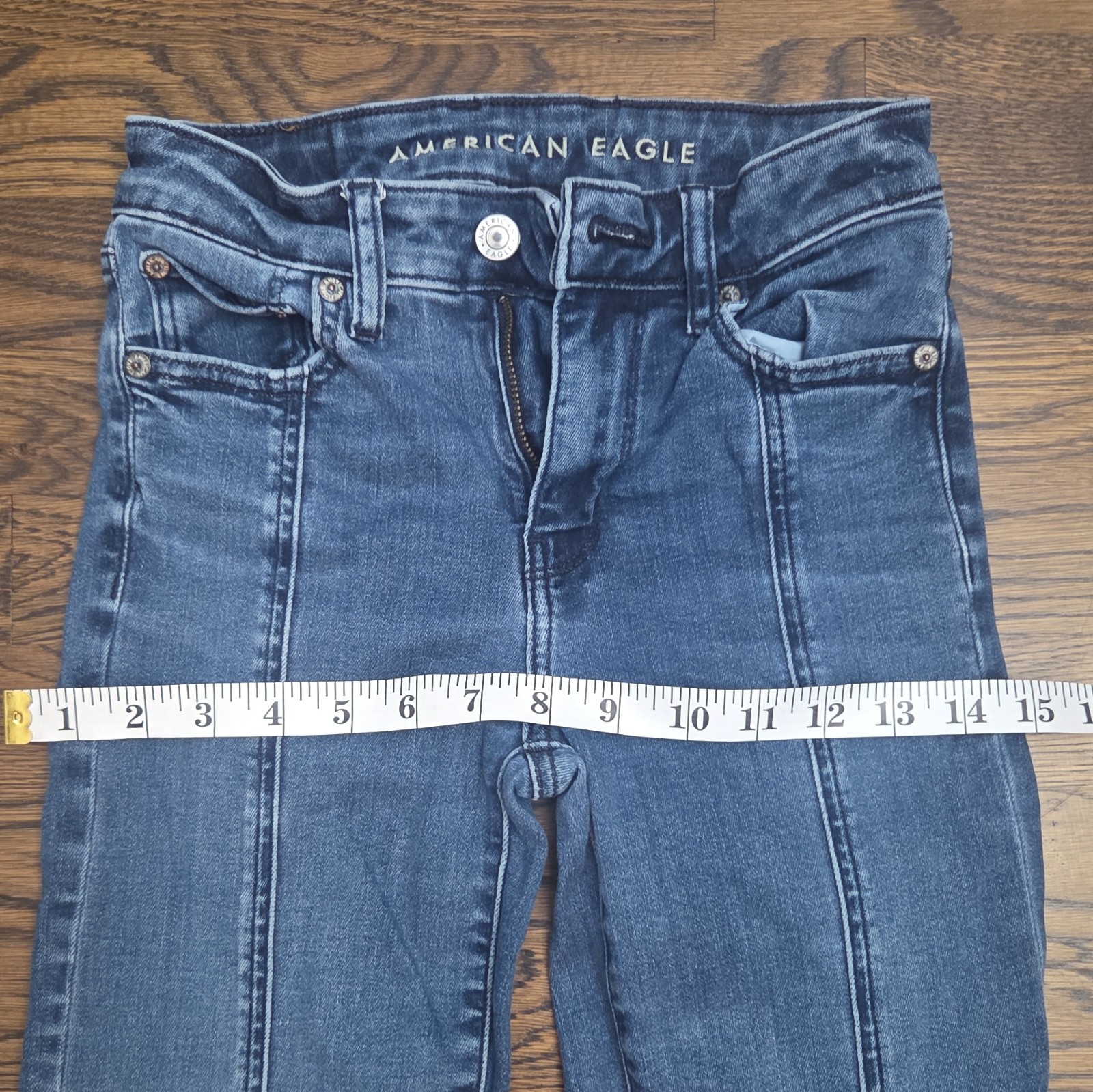 American Eagle Outfitters Next Level Stretch High Rise Flare Jeans 00 Blue