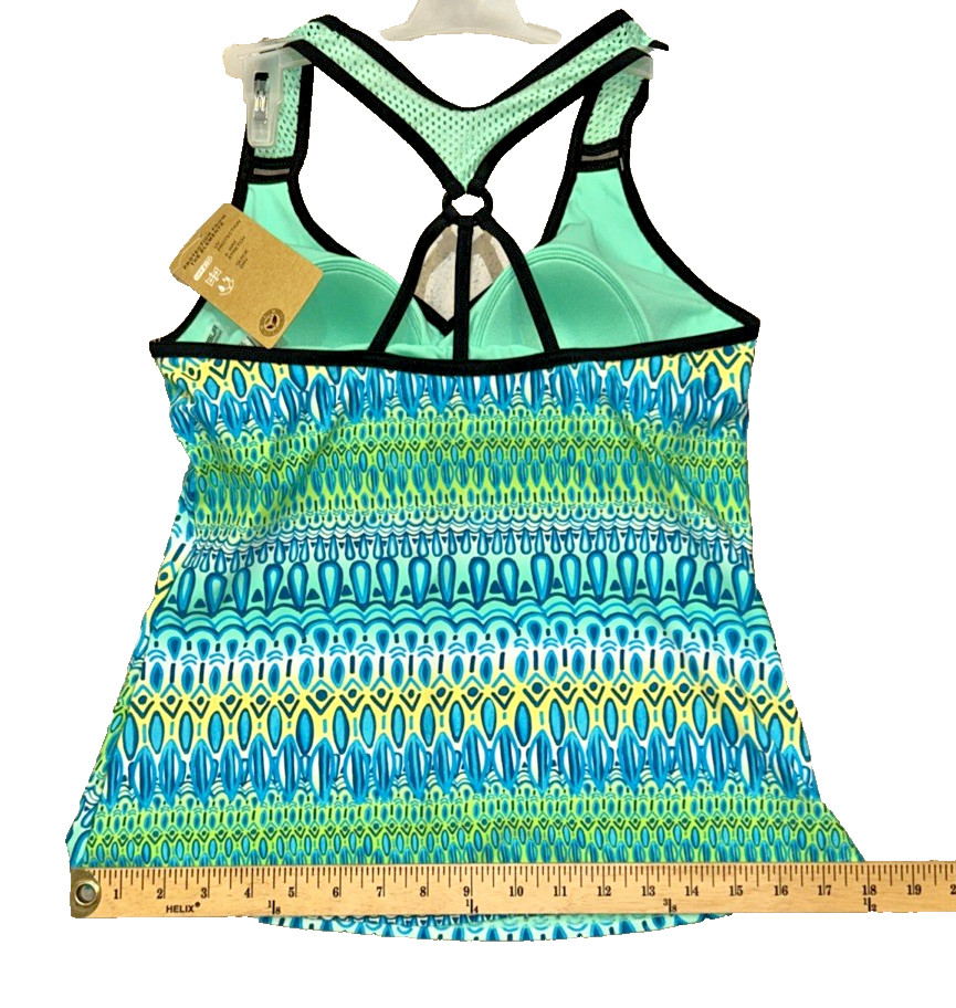Zeroxposur Sun Smart Action Tankini M UV Protect 4-Way Stretch Quick Dry New NWT