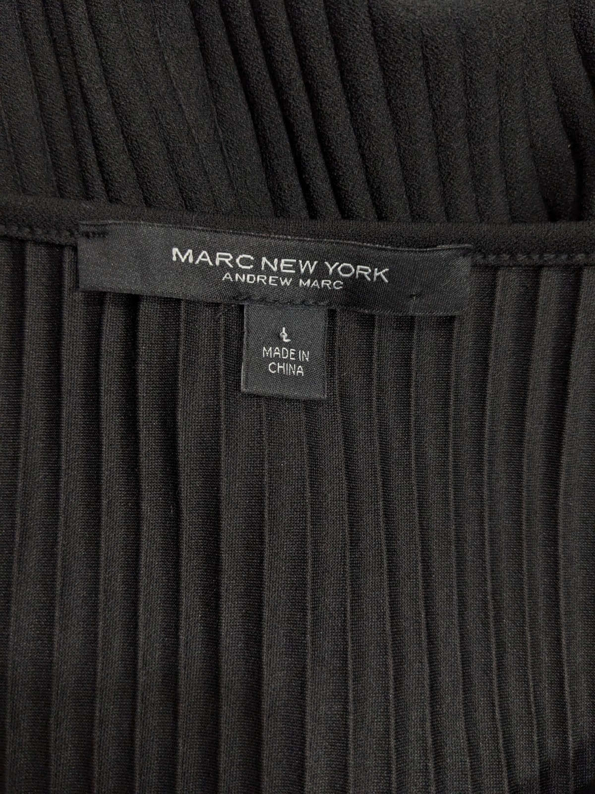 Marc New York Andrew Marc Black Ribbed Flowy Sleeve Blouse Womens L City #100L
