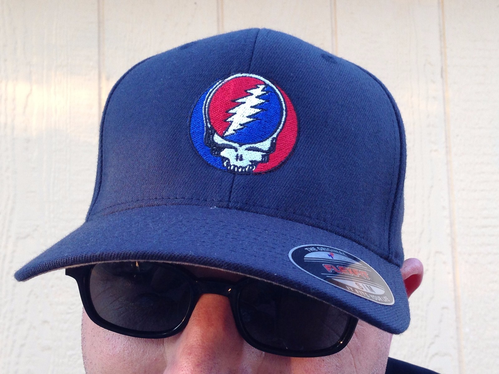Grateful Dead Steal Your Face Embroidered Flexfit Ball Cap Black, Navy or Olive