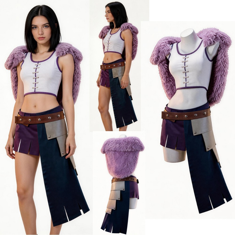 Nico Robin Purple Skirt Vest Suit Cosplay Costume Outfit Halloween Canival Suit