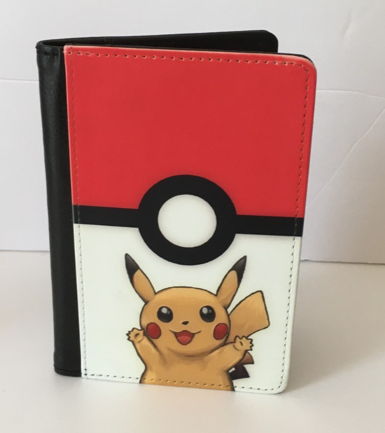 Pokemon Pikachu Passport Cover Case Card Holder Poke Ball