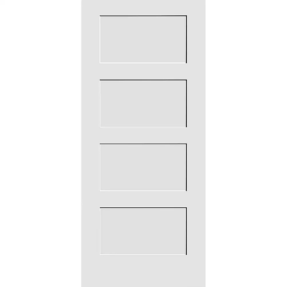 CODEL Doors Shaker Interior Doors 18-in x 80-in White 4-panel Smooth Solid|27421
