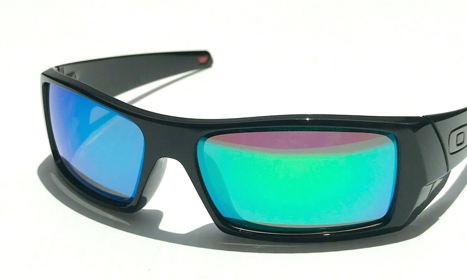 NEW Oakley GASCAN Black polished POLARIZED Galaxy Jade Iridium Sunglass 9014